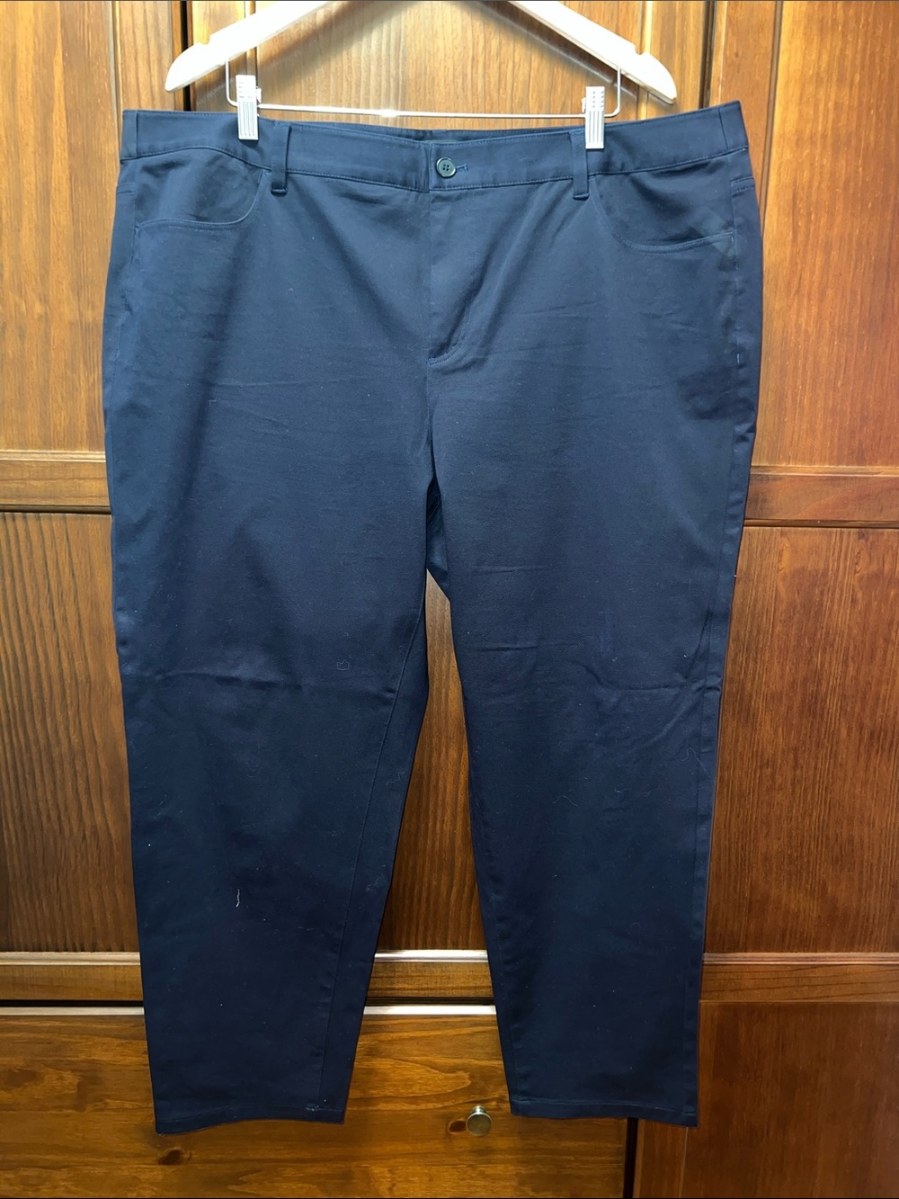 Talbots Classic Everyday Navy Cotton Spandex Straight Leg Ankle Chino Size 20W⁠